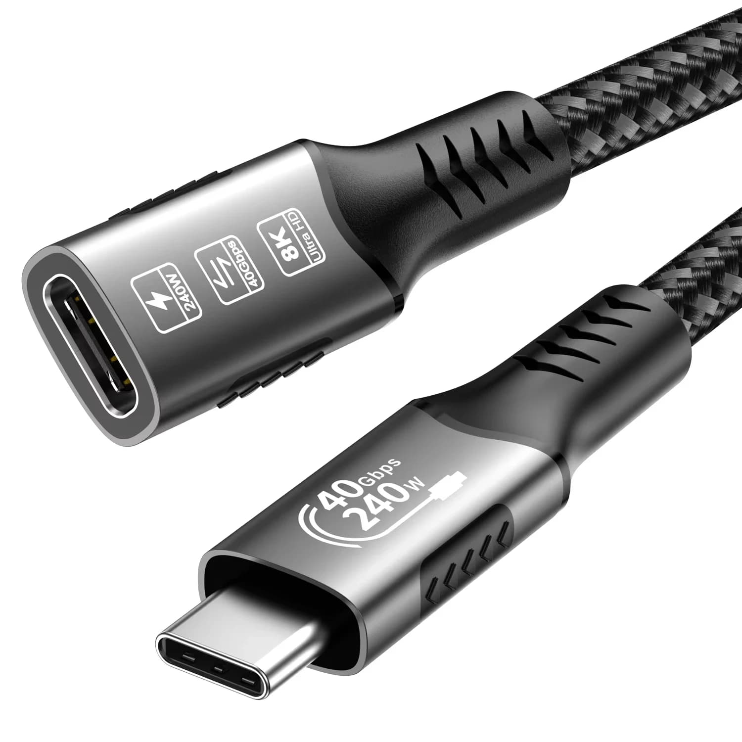 Cavo di prolunga USB4.0 tipo C Prolunga USB-C compatibile 8K per Thunderbolt 4/3 Ricarica rapida adatta per laptop MacBook Huawei