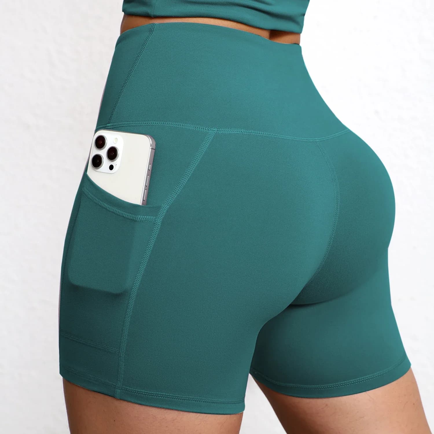 Women's High Waist Butt Lifting Yoga Shorts with Pockets Cycling Outdoor Workout Jogging Gym Running Sports Shorts