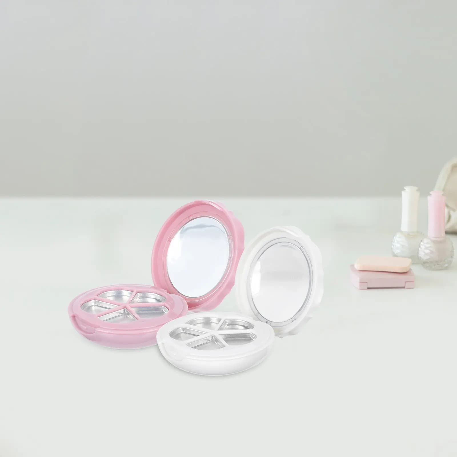 2 Set di Palette Vuote per Trucco, Portatili e Ricaricabili, per Ombretti e Rossetti, Organizer da Viaggio per Cosmetici