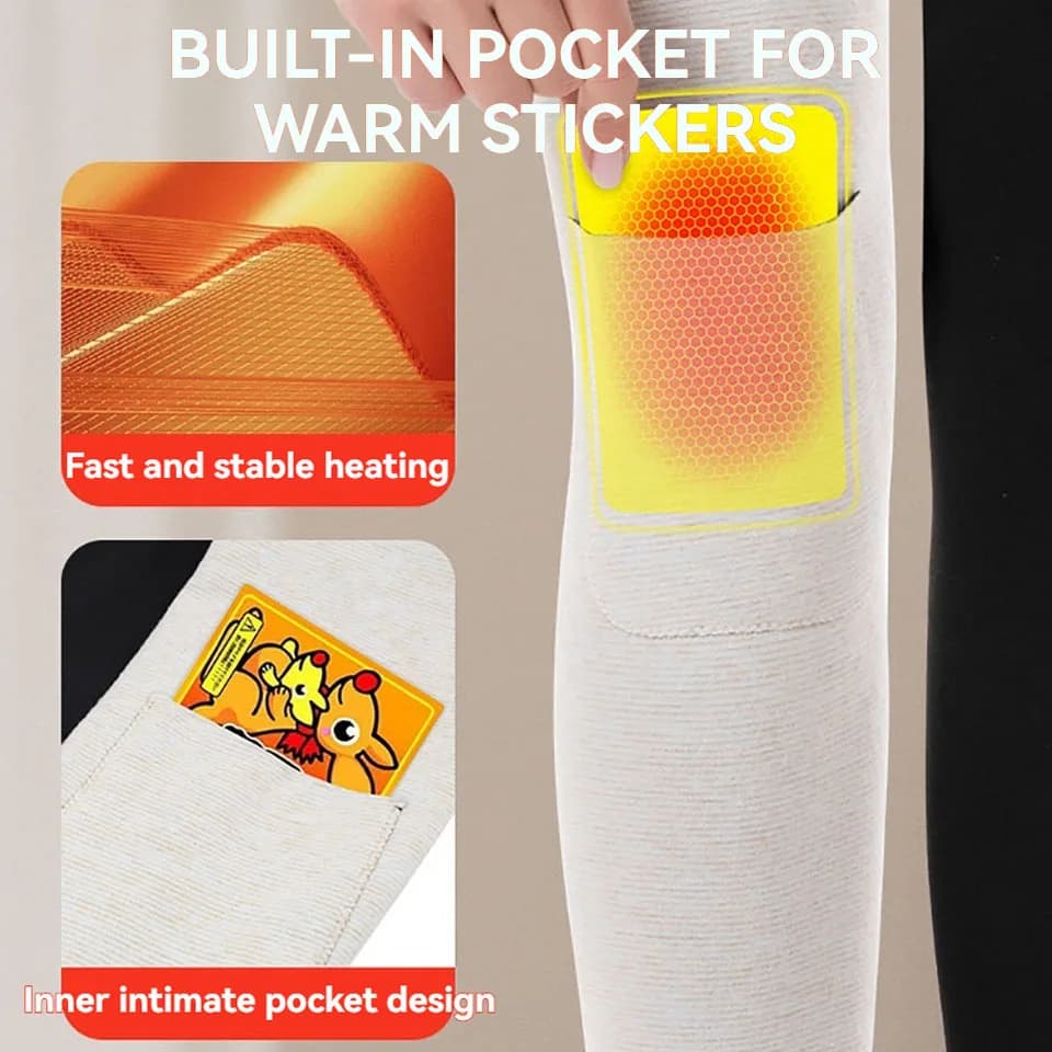 1 paio di ginocchiere per gomiti tenere al caldo genera tasca termica compressione allungata con cinghie vecchia gamba fredda tenere al caldo prevenire antiscivolo