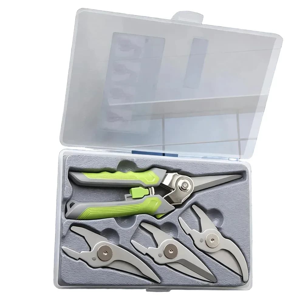 4in1 garden pruning shears with interchangeable heads to invade meadows and garden scissors Metal material