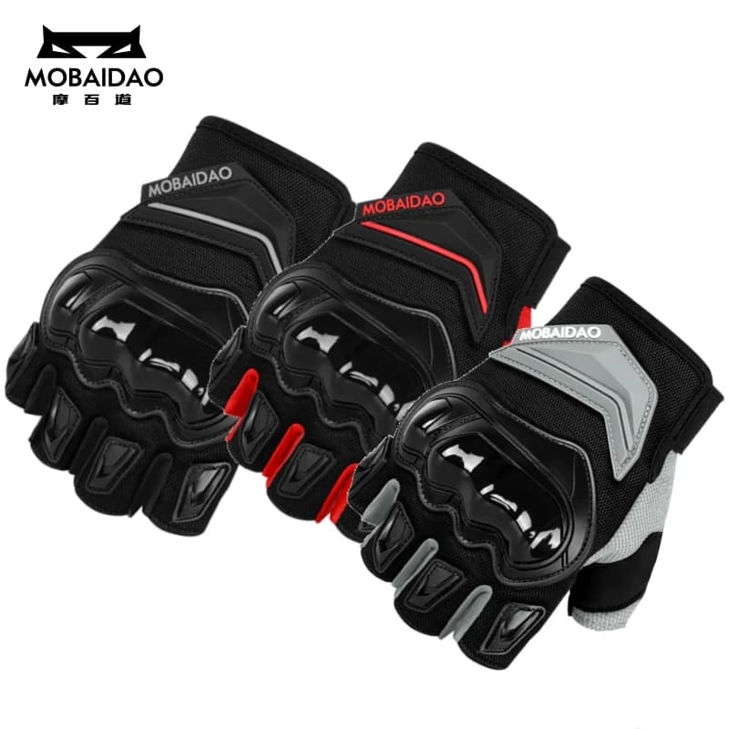 MOBAIDAO Summer Half Finger Cycling Motorbike Gloves Men Women Anti-Slip Breathable Thin Urban Casual Riding Motorcycle Gloves