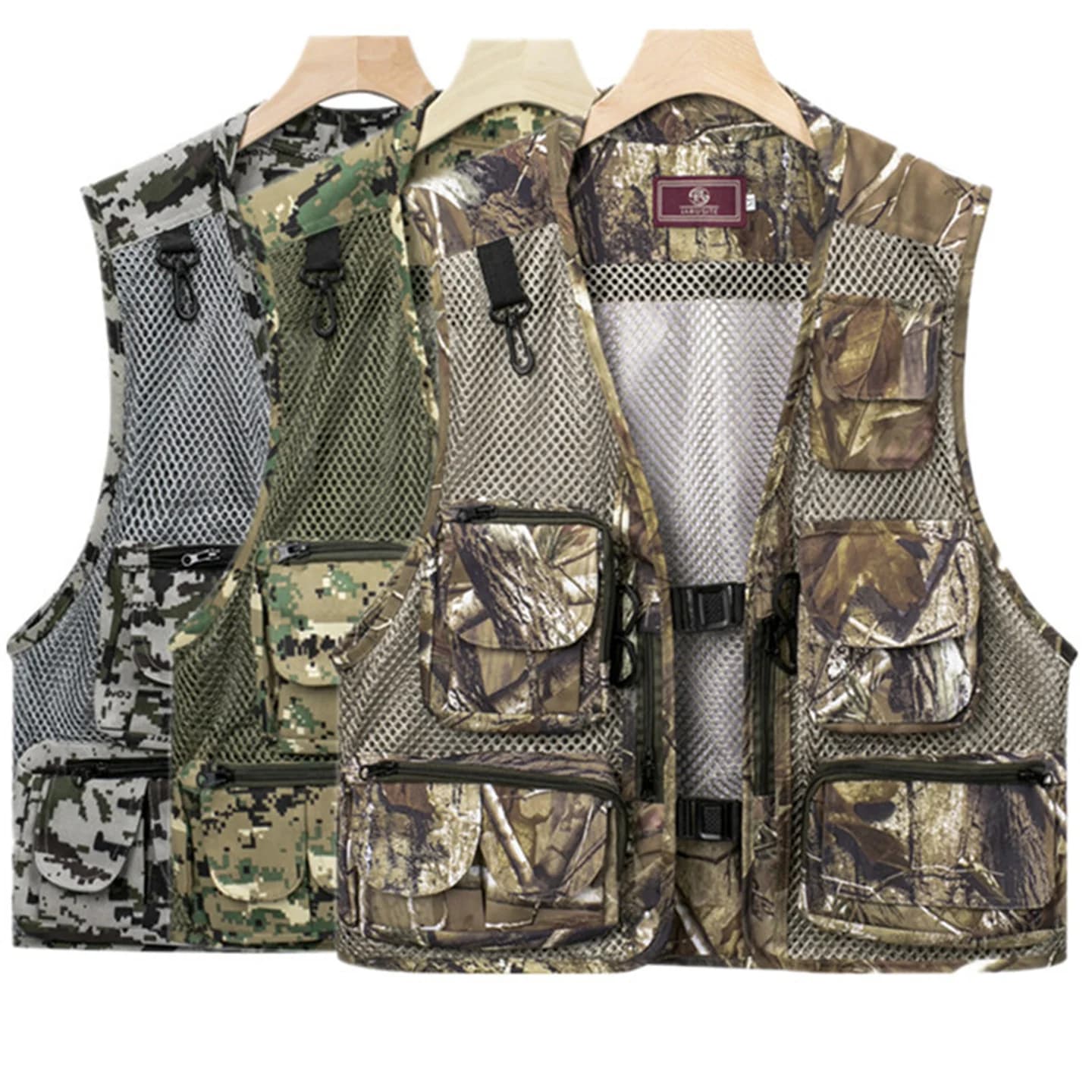 Gilet da caccia mimetico da uomo estivo Canotta con tasche multiple Giacca senza maniche traspirante in rete Gilet da pesca all'aperto