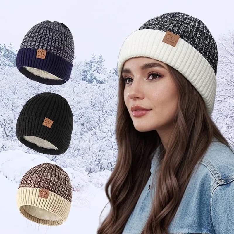 Women's and men's wearless hat, knitted ski cap lined warm, knitted hats are suitable for warm daily use in autumn winter