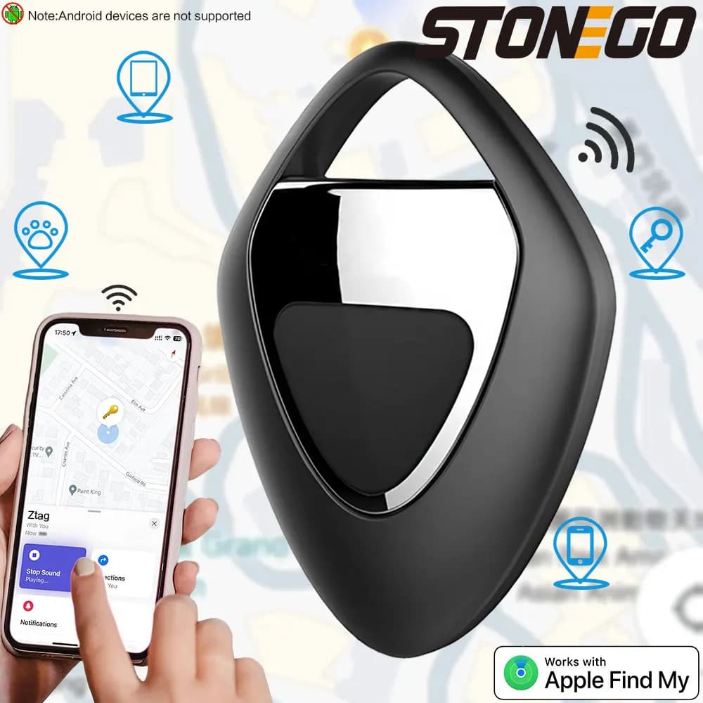 STONEGO GPS Tracker Bluetooth dispositivo Anti-smarrimento Pet Kids Bag portafoglio Tracking per IOS Smart Finder Locator accessori