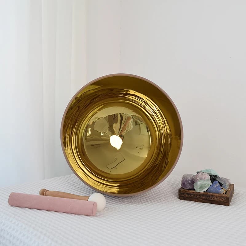 Wholesales Customized Gold Crystal Healing Bowl 432Hz Cristal Singing Bowl Sound Therapy Music Instrument for Meditation