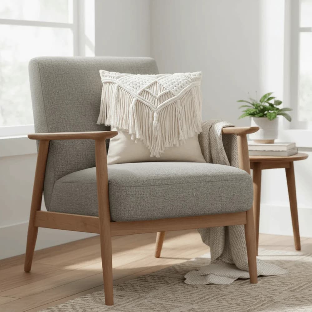 Hand-woven Bohemian Macrame Pillow Cover with Tassel Square Sofa Cushion Cover Pastoral Washable Knitted Pillow Case Bedroom