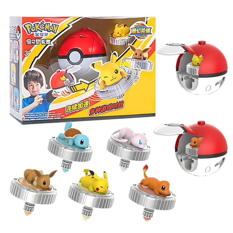 Pokemon Trottola Action Figure Pikachu Charmander Squirtle Mew Eevee Elf Ball Giroscopio Spinner Gioco Raccogliere Giocattolo Set Regalo Del Bambino