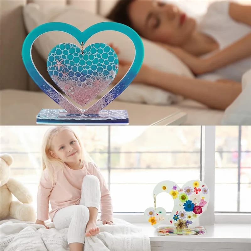 diMust-Haves di2 Silicone Print Set for Heart Shaped 3D Photo Frame for Epoxy Resin Mold Custom DIY Frame