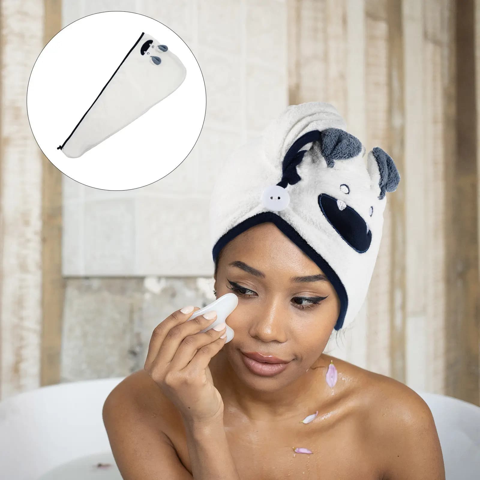 Asciugamano per capelli in pile corallo, 1 pezzo, morbidissimo, ad asciugatura rapida, assorbente, per la cura dei capelli delle ragazze, essenziale.