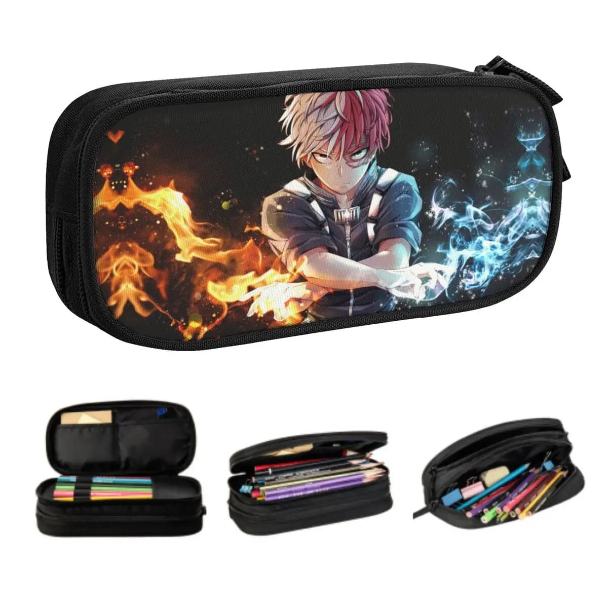 Astuccio per matite personalizzato coreano Cool Anime Todoroki BNHA per ragazzi Gilrs My Hero Academia Borsa per penne di grande capacità Accessori per la scuola