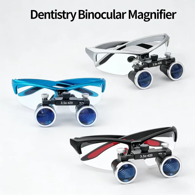 Ultra-lightweight 3.5X Dentistry Binocular Magnifier with Optical LED Light Headband Dental Loupes for Clinic Use