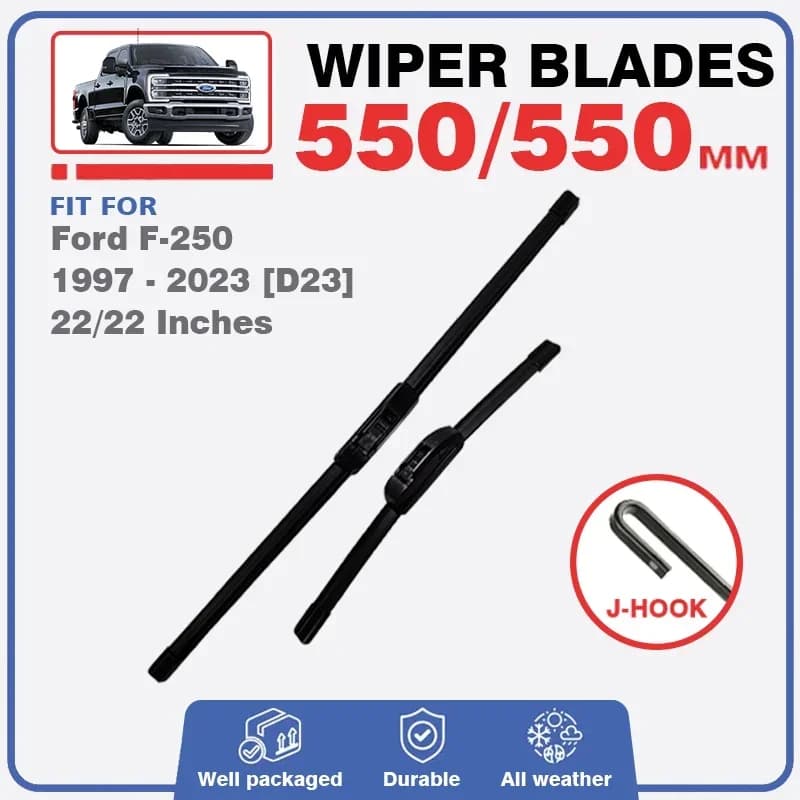 Per Ford F250 1997 - 2023 Super Duty Spazzole Tergicristallo Anteriori Parabrezza Pulizia Parabrezza Spazzole In Gomma Fit J&U Gancio Accessori