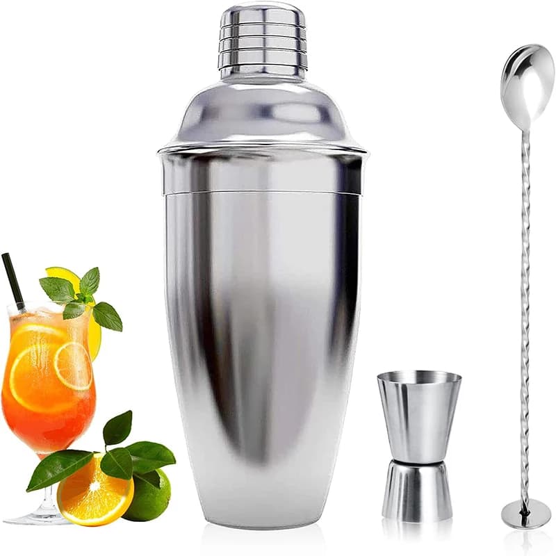 Set di shaker per cocktail in acciaio inossidabile da 750 ml Set per cocktail Shaker per cocktail Mixer per vino Martini Boston Shaker per barista
