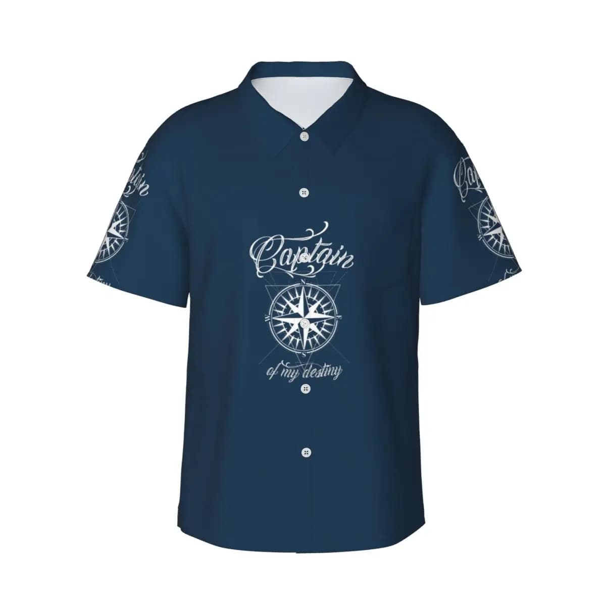 Bussola nautica Capitano Anchor Boat Camicie da uomo Camicia hawaiana a maniche corte Top con risvolto alla moda per la spiaggia estiva