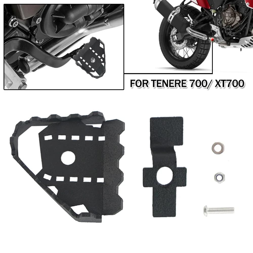 Pedale di estensione della leva del freno del motociclo Piastra passo Ingranditore Peg Pad Extender per Yamaha per Tenere 700 XT700Z 2019-2021 T7 Rally