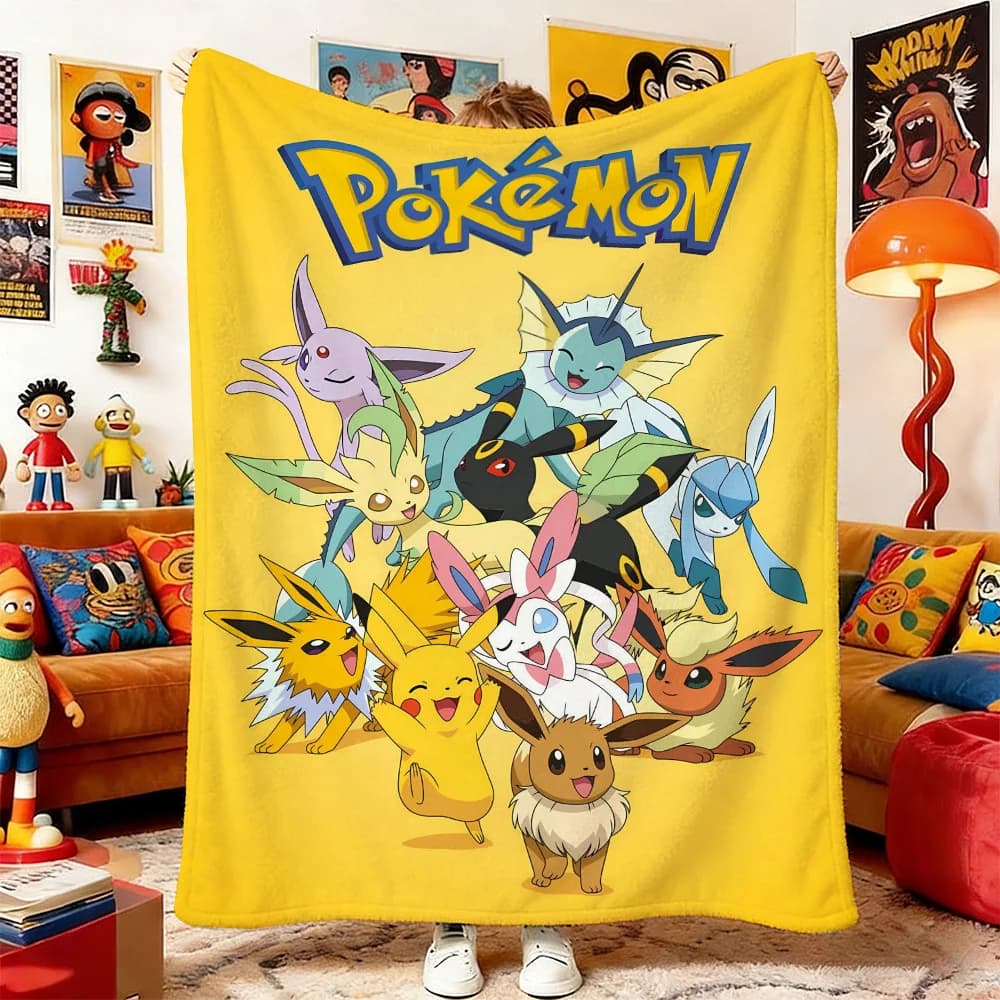 Coperte per Letto P-Poke-mones, Coperta da Picnic, Decorazione per la Casa, Copriletto Anime, Copridivano e Plaid Doppio