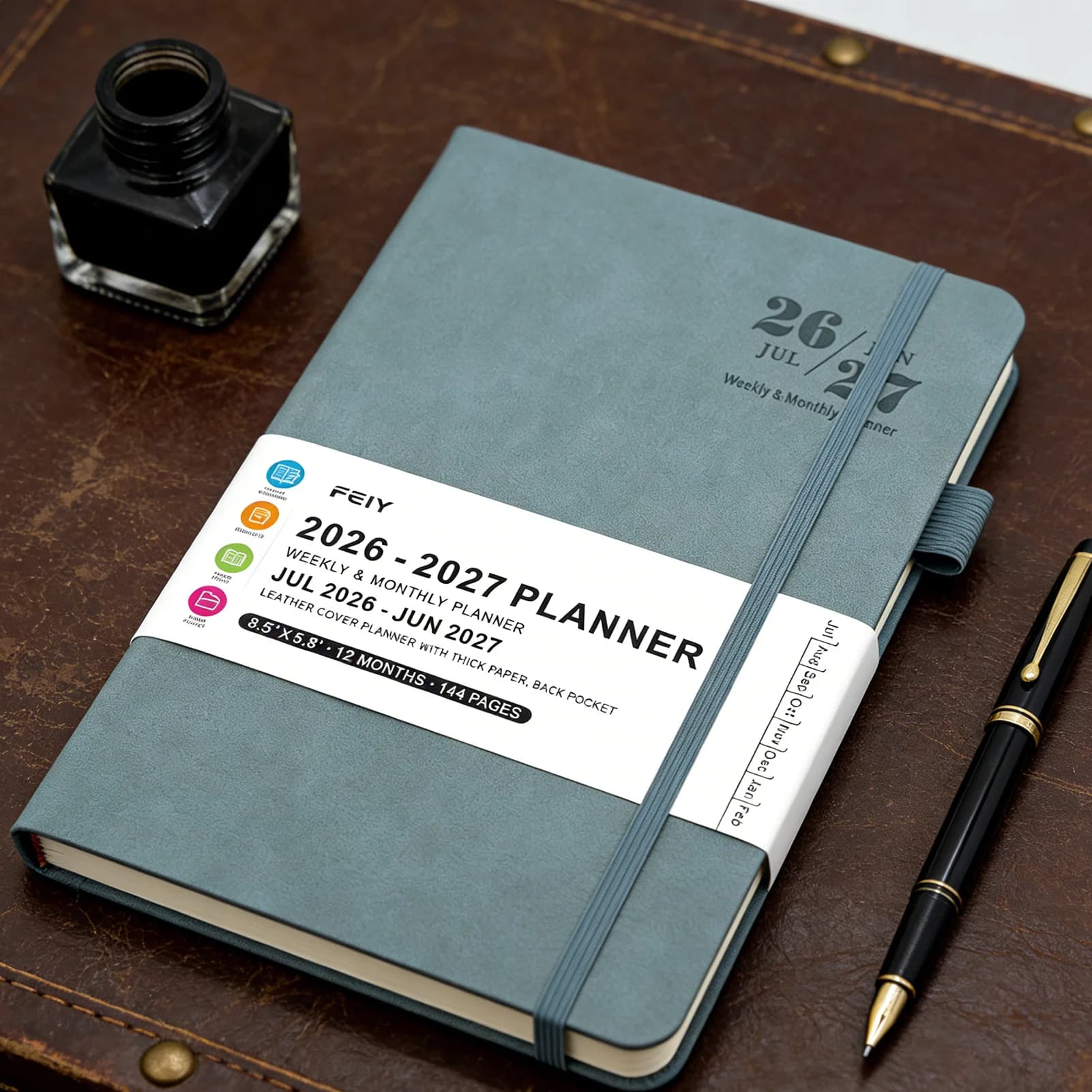 Dated A5 Planner Notebook 2026 2027 Minimalist Daily Weekly Schedule Book Smooth Paper for Work Study School Office Supplies