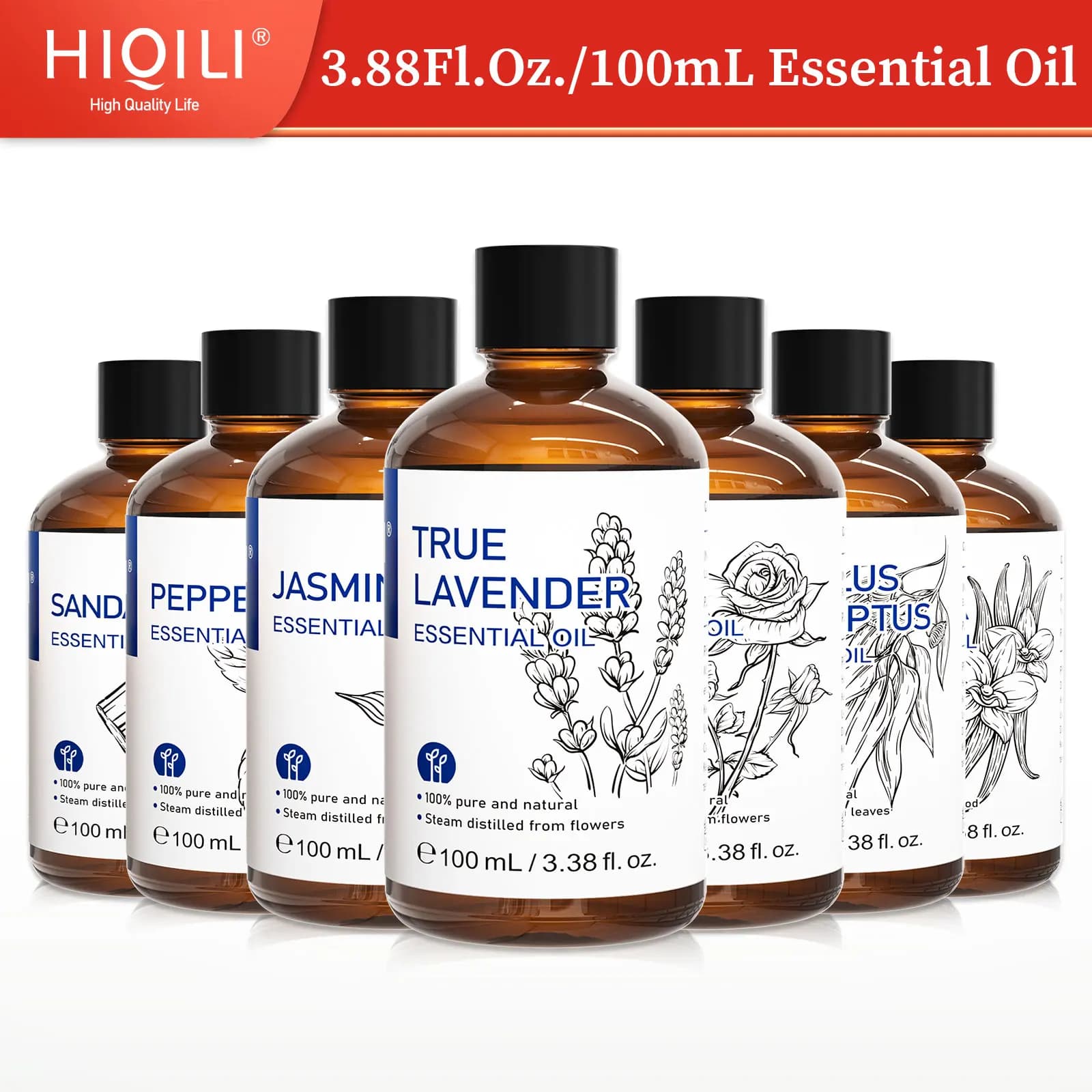 HIQILI Olio essenziale naturale al 100% da 100 ml, utilizzato per candele fai da te, diffusori di fragranze per interni, umidificatori e regali per ragazze.