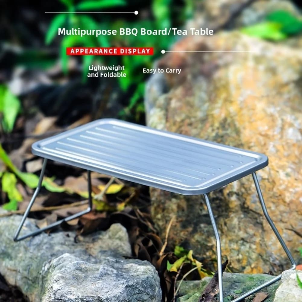 /Pure /Titanium /Folding Grill Plate Portable Lightweight Outdoor Camping BBQ Stove With Textured For Surface And Stainless Stee