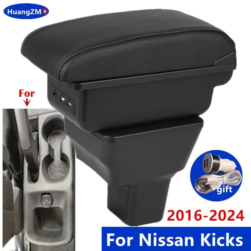 For Nissan Kicks Armrest Box For Nissan Kicks Car Armrest Box 2016-2024 Interior Dedicated Retrofit Storage Box Car Accessories