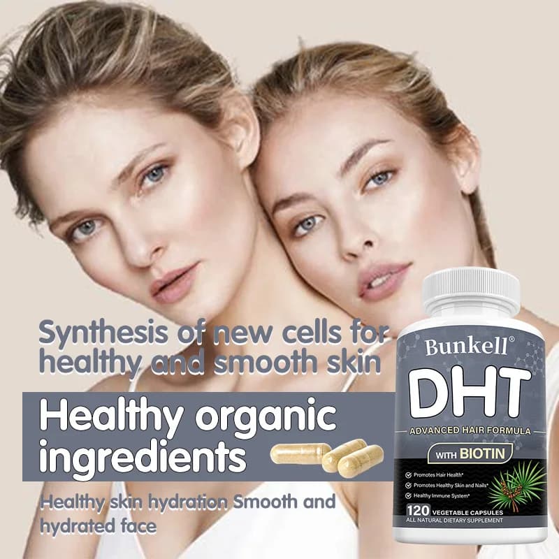 Capsule Bloccanti DHT - Saw Palmetto e Biotina, Anti-Caduta Capelli, Ispessimento Capelli, Riparazione Follicoli, Integratore per la Salute del Cuoio Capelluto