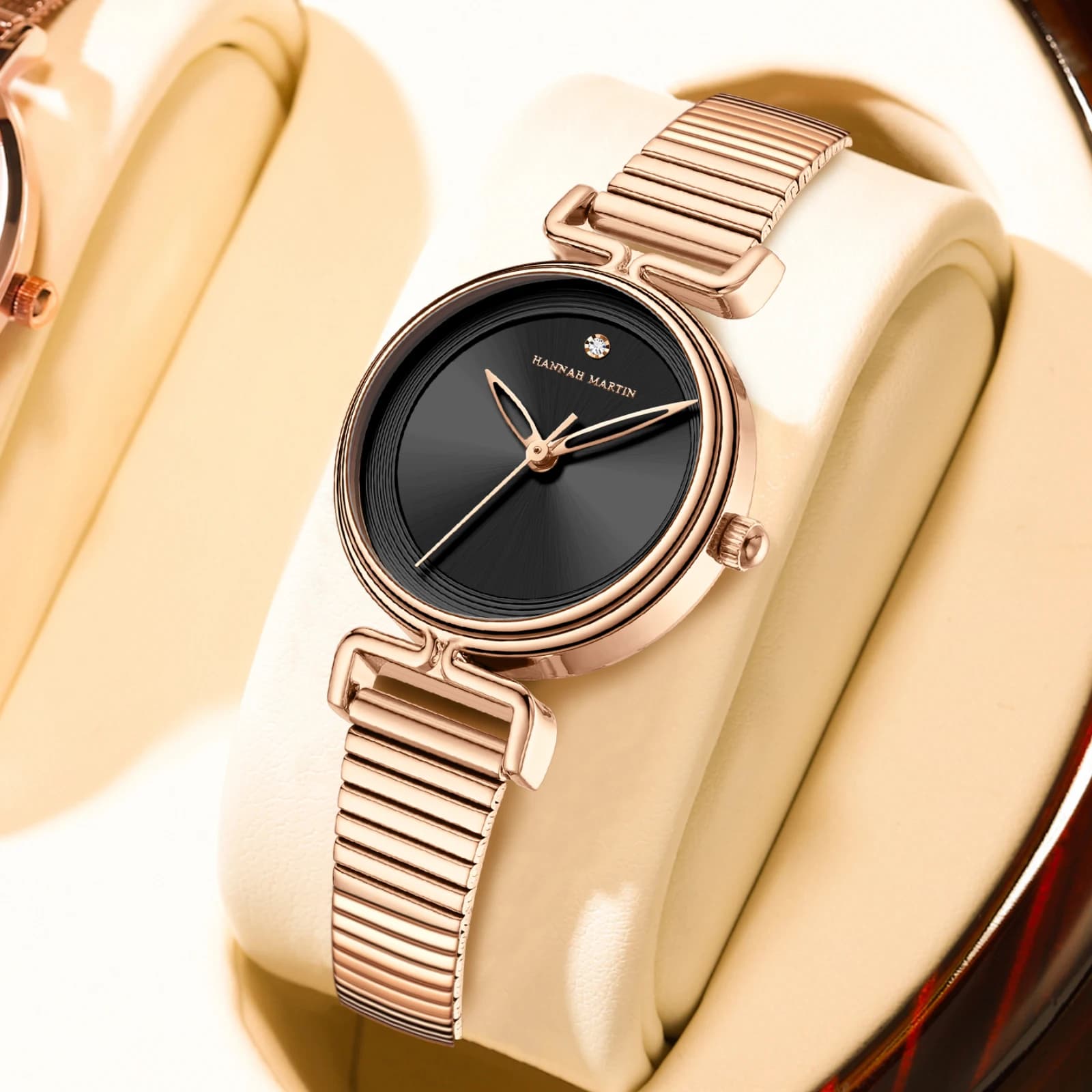 Hannah Martin Orologio da donna originale delle migliori marche 29mm Mini quadrante in oro rosa Orologio da donna con movimento al quarzo giapponese di moda di lusso