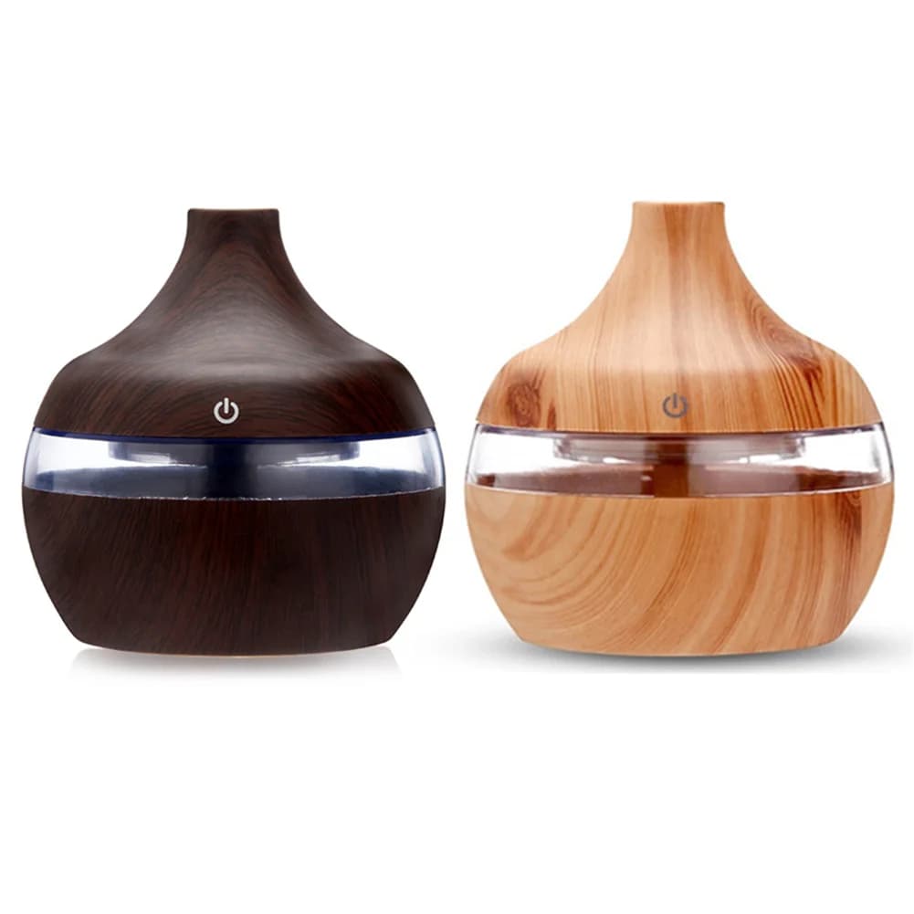 Umidificatore d'Aria a Ultrasuoni in Legno con Spray Nano, Diffusore di Oli Essenziali, LED Colorato, Aromaterapia e Generatore di Nebbia