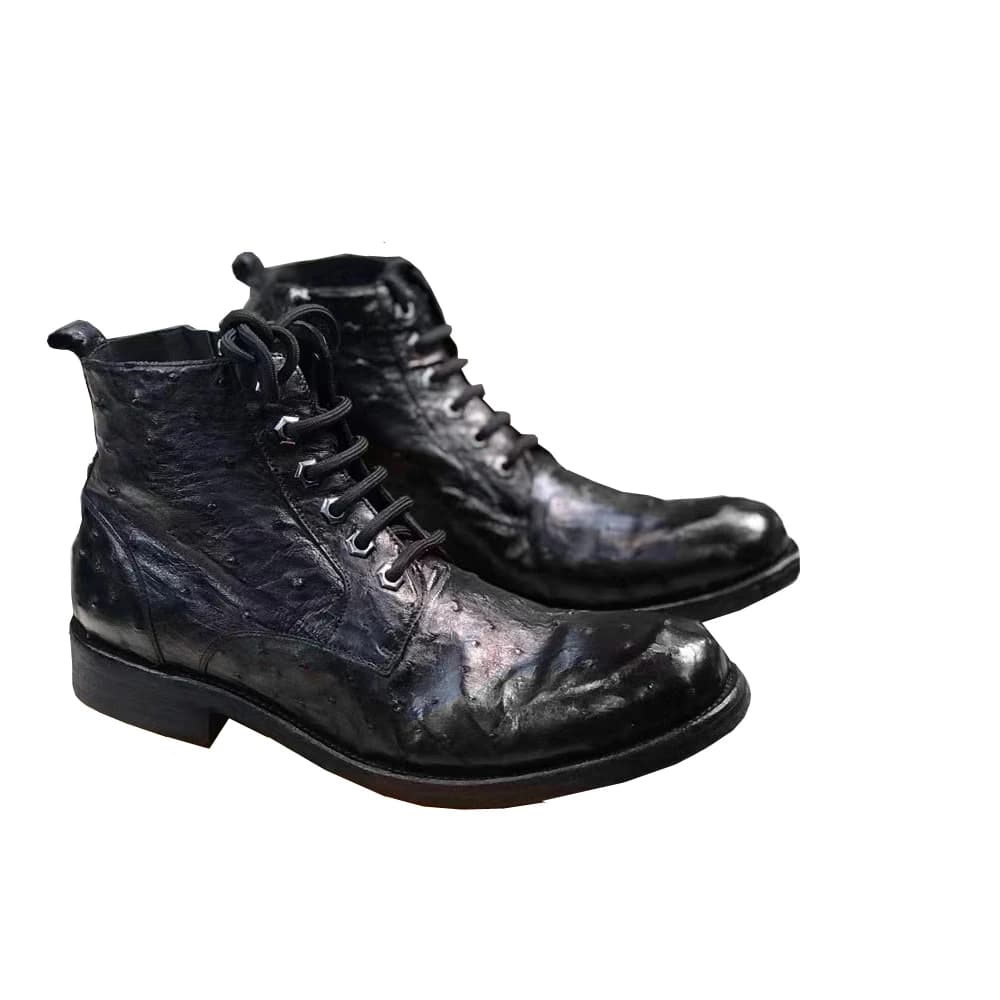 yingshang new men ostrich skin boots male shoes