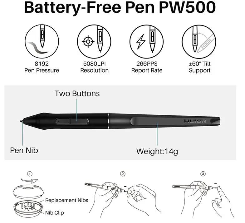 Inspiroy Dial Q620M Artist Over 233PPS with Digital Pen Wireless Graphic Drawing Tablet