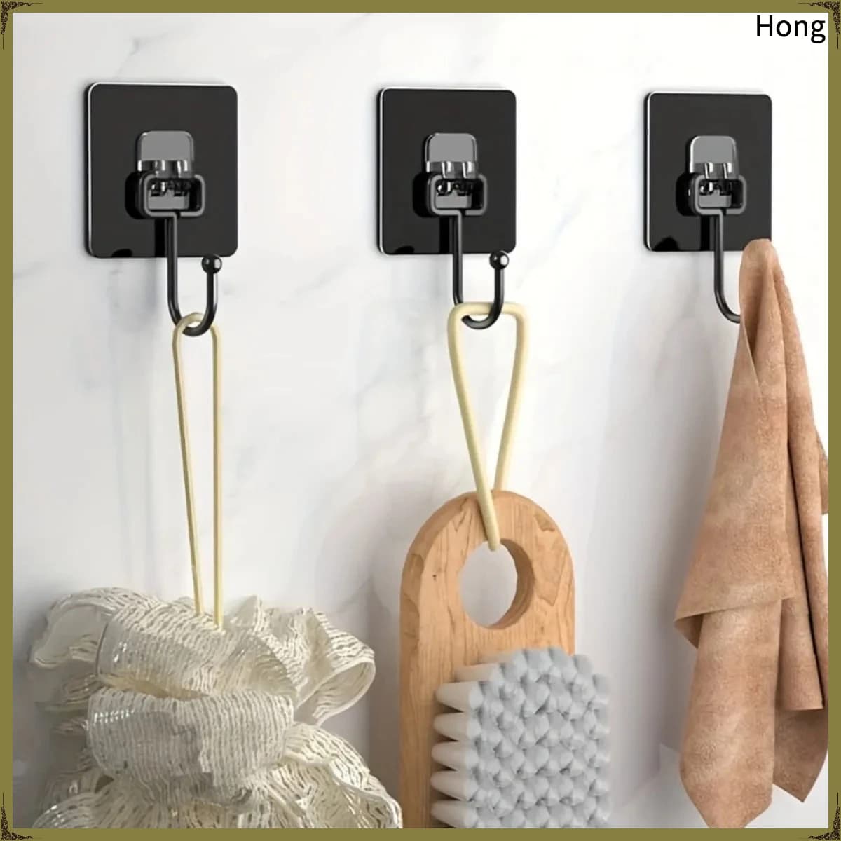 Self Adhesive Hooks Rotating Waterproof Strong Sticker Holder Wall Door Storage Hanging Hook Kitchen Bathroom Organizer