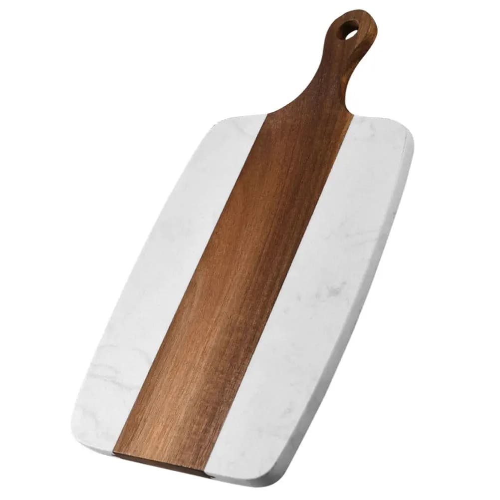 Multifunctional Wood Cutting Machine with Finish in Marble, Robusto Cutting Block for Daily Kitchen and Camping, Portable Design