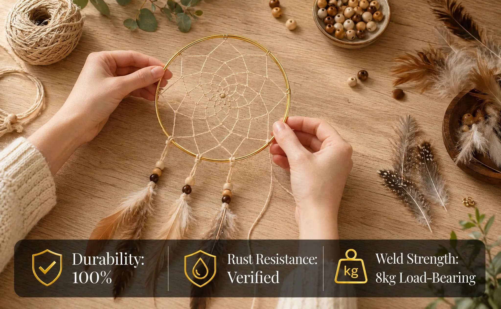4Pcs Round Metal Ring Set for Dreamcatchers DIY Macrame Hoops Craft Circles Home Decor Wind Chime Accessories Sturdy Smooth Iron
