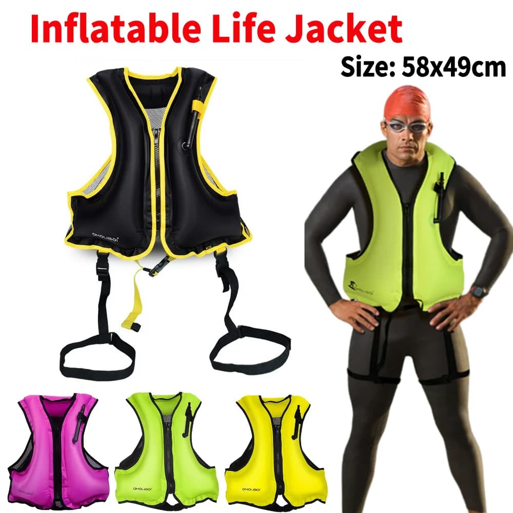 Inflatable Snorkeling vest for Men and Women, Portable Floating Jacket for Snorkeling, Swimming, Kayaking and Nautical