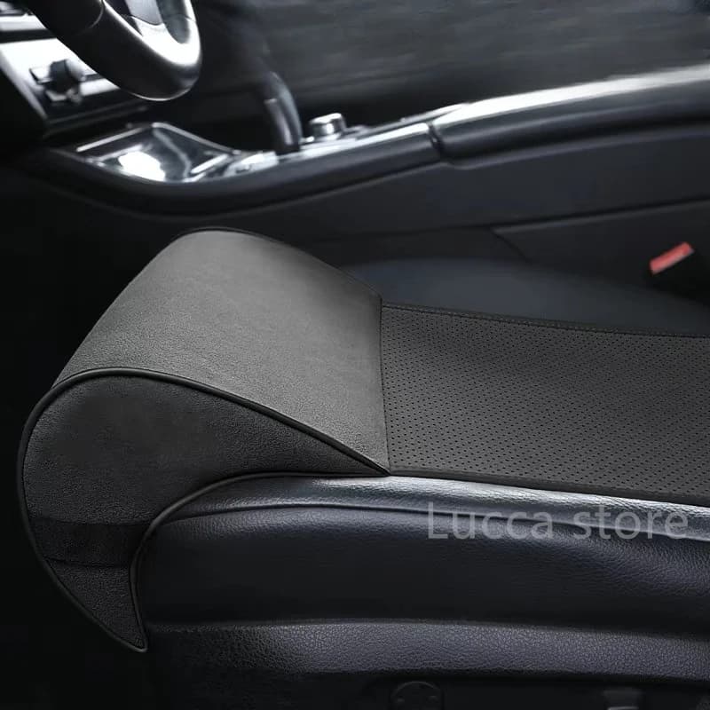 Cuscino per gamba estensore per seggiolino auto per supporto per gamba universale in pelle per conducente Copertura per cuscino Tappetino imbottito per estensione sedile auto in memory foam