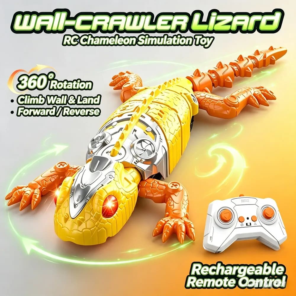 Electric Remote Control Animal Toy Wall Climbing Simulation Lizard Biomimetic Chameleon Anti-Fall Design Christmas Gifts