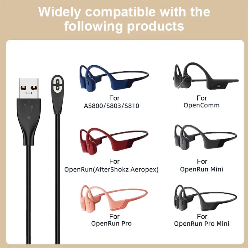 USB/type C fast charging cable for Shokz AS800/S803/S810/OpenRun Adapter for bony headphone charger