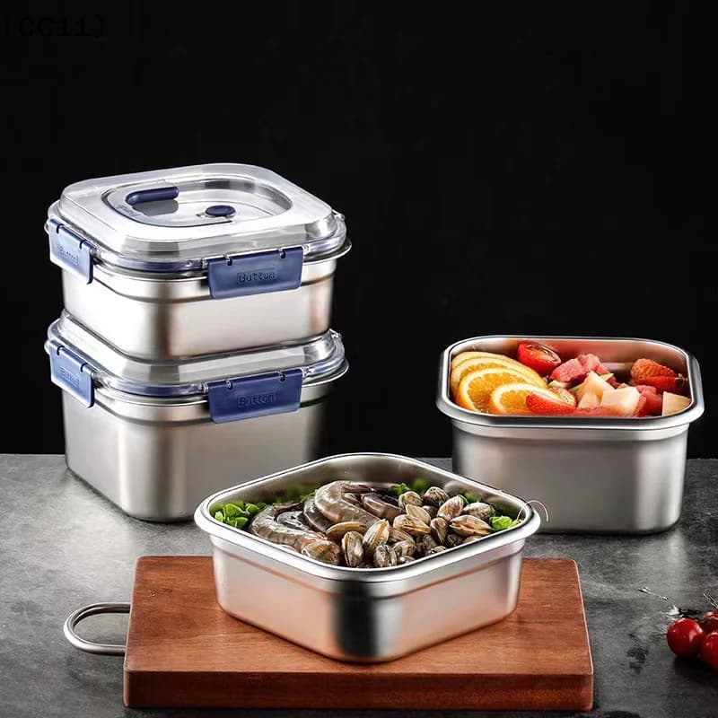 maveraCC11 Vauas Insalata in acciaio inossidabile Contenitore per alimenti per frutta Sigillato Antigoccia Scatola per il pranzo di grande capacità Scatola per picnic da campeggio Insalata di frutta Cibo