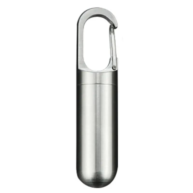 A01F-3X Mini Sealed Storage Pill Box Pill Container Storage Box Stainless Steel Waterproof Outdoor First Aid Kit (Small)