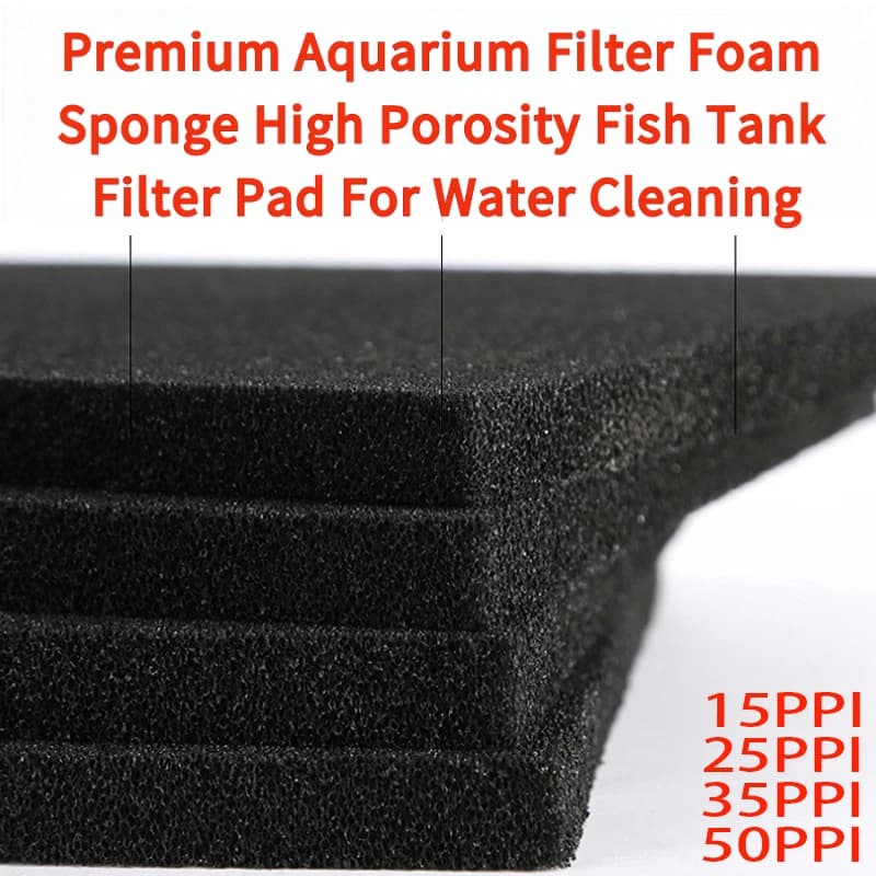 15/25/35/50 PPI Premium Aquarium Foam Sponge High Porosity Fish Pad Cleaning