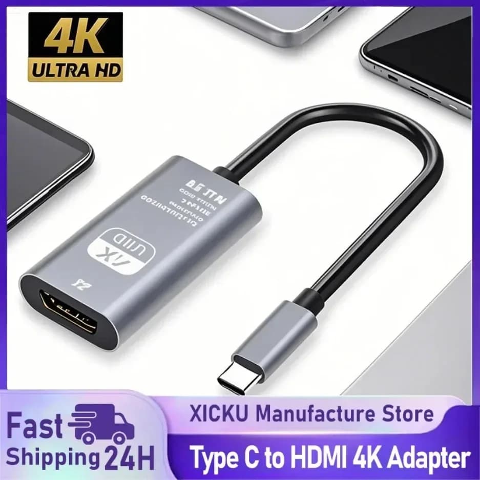 USB-C to HDMI compatible cable, USB-C to HDMI converter, 4K USB 3.1 HDTV adapter cable for MacBook, Chromebook, Samsung, Xiaomi