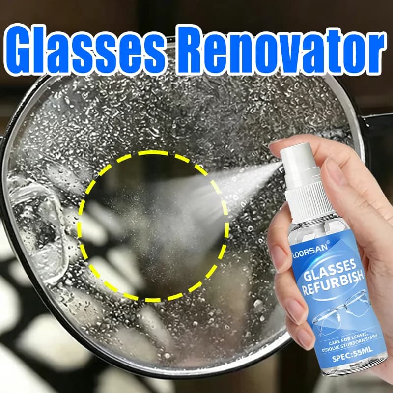 Spray detergente per occhiali da 55 ml, soluzione antiappannamento per la riparazione di lenti di occhiali da vista, occhiali da sole, schermi di telefoni, lenti di fotocamere e occhiali protettivi.