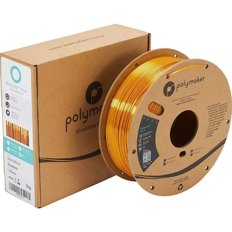 Filamento per Stampante 3D STLFPolymaker Silk PLA 1kg su Bobina di Cartone PolyLite PLA Silk