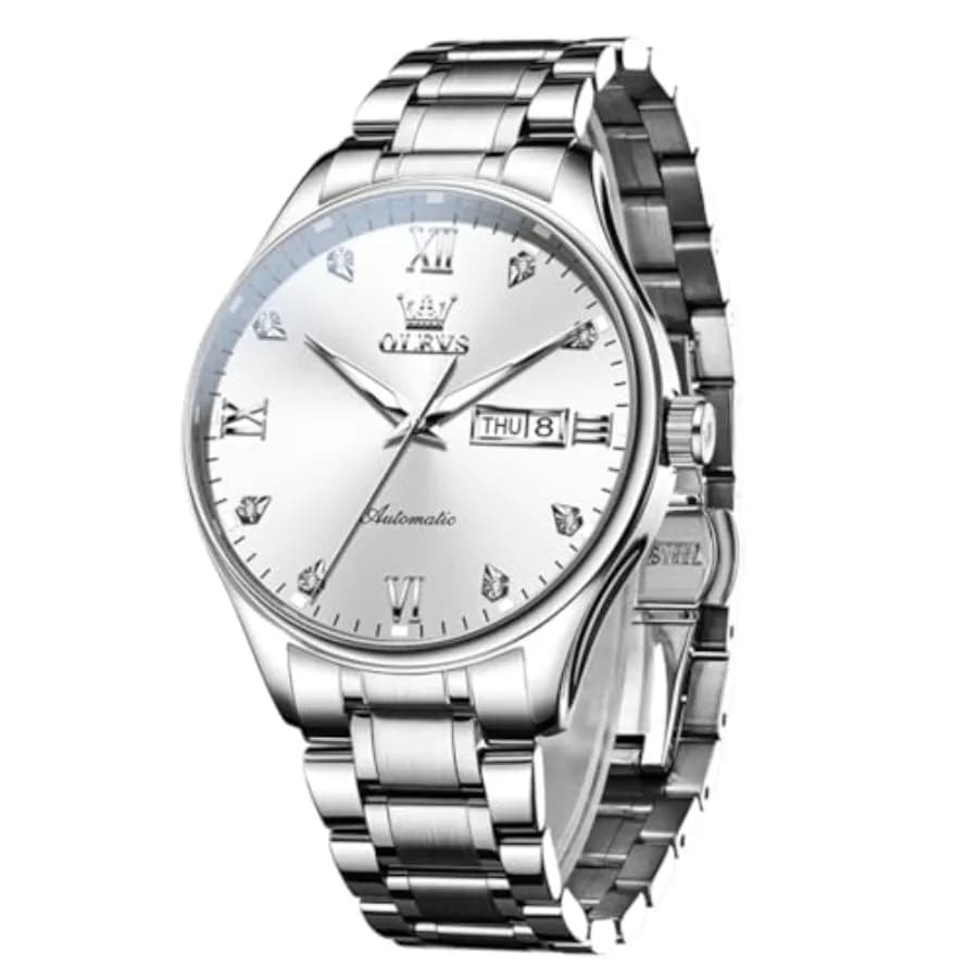 Orologi Automatici da Uomo, Meccanici a Carica Automatica, di Lusso, Eleganti, in Acciaio Inossidabile, Luminosi, Impermeabili, con Calendario