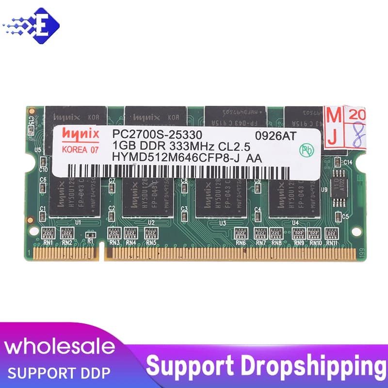NUOVO 1pc 1GB DDR1 Memoria Ram Del Computer Portatile SO-DIMM 200PIN DDR333 PC 2700 333Mhz Per Notebook Sodimm Memoria