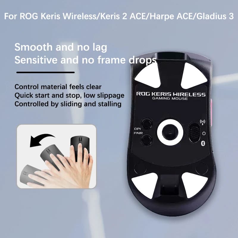 1 set di adesivi per piedini del mouse per mouse da gioco wireless ROG Keris, pad antiscivolo E-Sport Gamer-F(x)