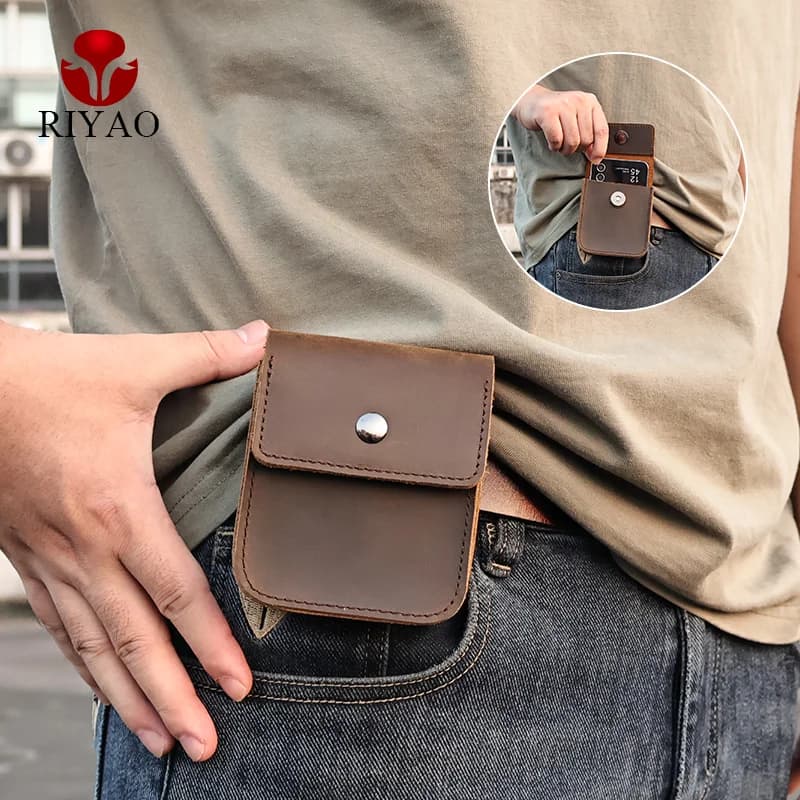 RIYAO Fold Flip Phone Holster marsupio in pelle marsupio Cover per telefono per Samsung Galaxy Flip 5 Huawei Pocket S Moto Razr 40 Ultra