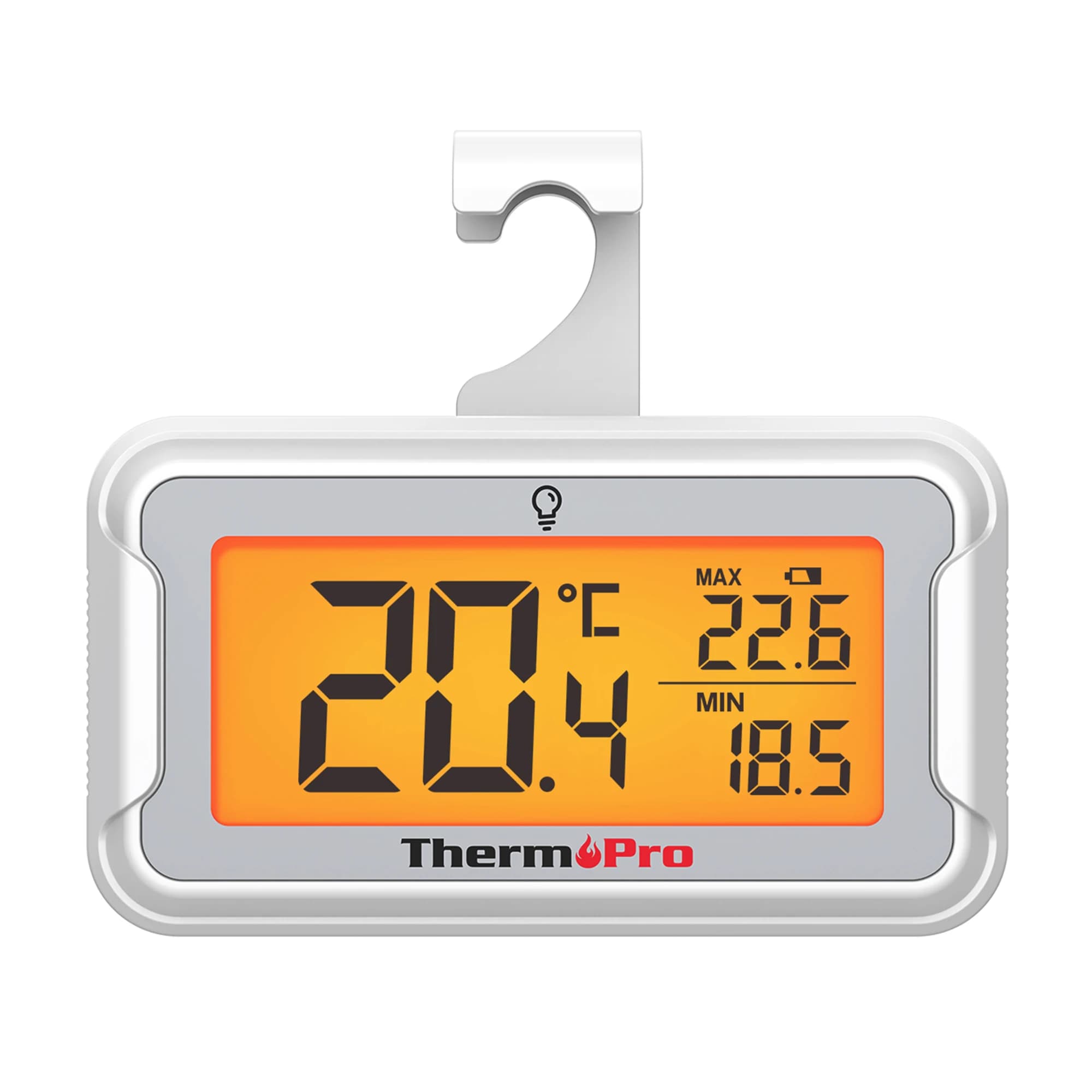 Digital Min/Max Thermometer for Fridge and Freezer with LCD Retroilluminate, Fridge and Kitchen Holder, ThermoPro TP110