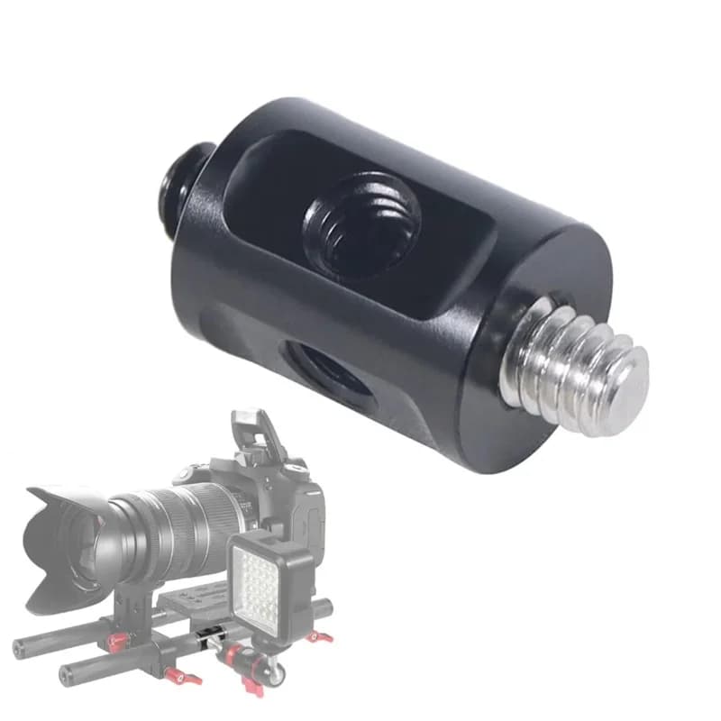 Adattatore di collegamento a tubo in alluminio con vite da 1/4 per supporto di estensione per rig fotografico, filettatura da 1/4 per supporto microfono DSLR e supporto luce