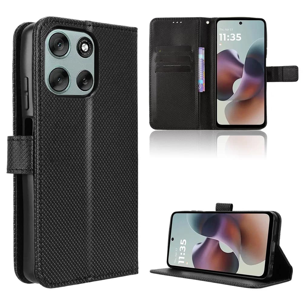 Per Moto G56 G66J G86 Power 5G Custodia di lusso Flip Diamond Pattern Pelle PU Portafoglio in pelle Custodia per Moto G56 G 56 Borsa per telefono